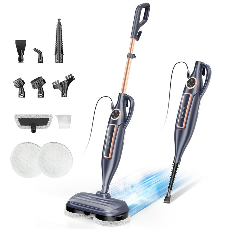 DEVOAC VM6 Electric Rotating Steam Mop & Household Steam Cleaner, 10-In-1 Steam Mop, 3 Adjustable Steam Levels,Floors Clean, Kitchen, Tiles, Walls, Cabinets, Gaps; Fast Heat-Up, Removes Grease and Grime, Multi-Purpose Cleaning Tool