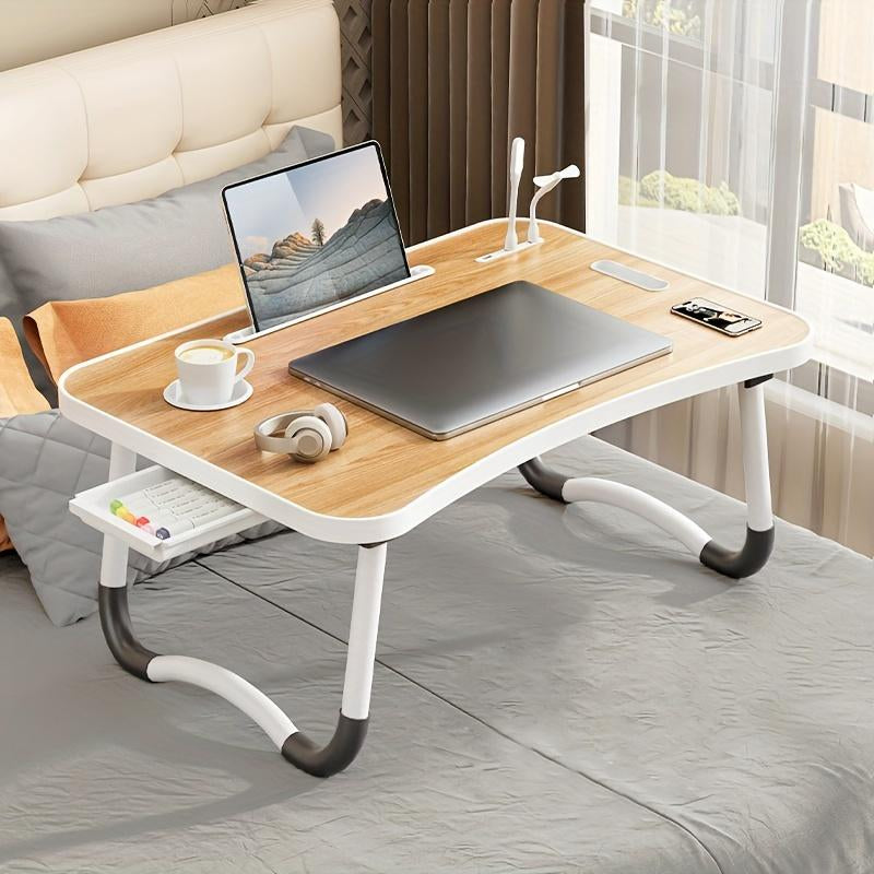 Ultra Large Portable Laptop Bed Table - Multi Functional Tray Holder with Cup Holder and Drawer, - Perfect for Eating, Reading, and Writing on Beds, Sofas, Floors - Stable, Durable, and Foldable