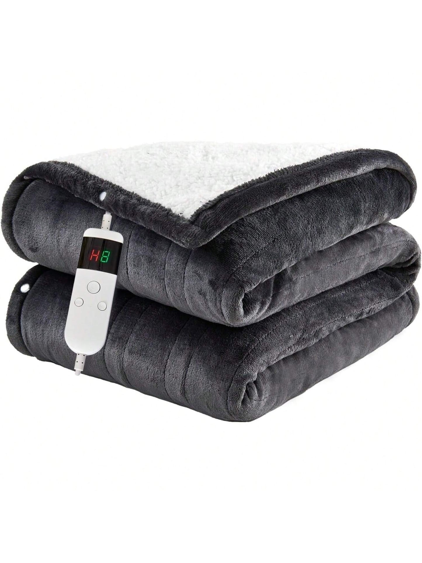 1PC Electric Blanket Heated Throw, Soft Flannel Heating Blanket with 8 Hours Auto off 10 Fast Heating Levels Machine Washable Sherpa Heated Blanket with Overheating Protection