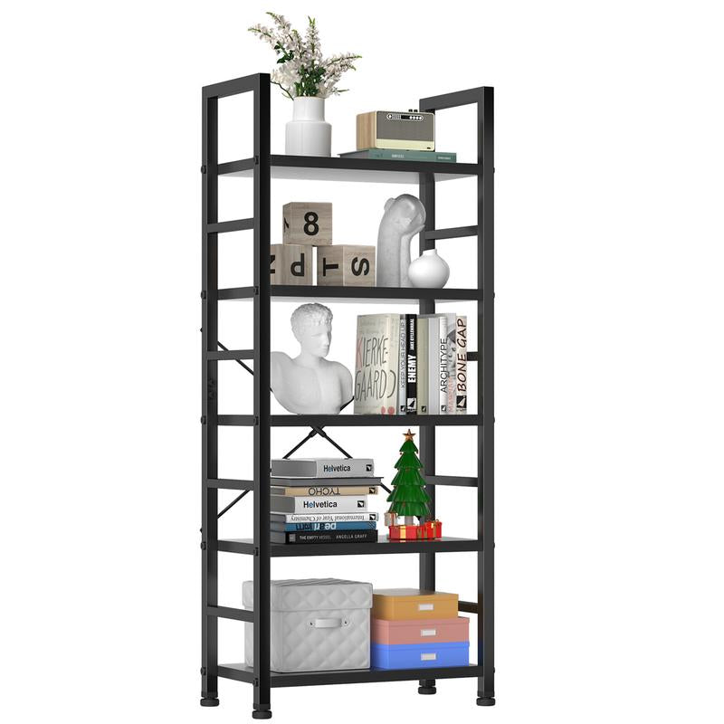 5 Tiers Bookshelf, Classical Modern Book Shelf, Tall Display Shelves in Living Room/Home/Office, Storage Organizer for Cds/Books/Movies