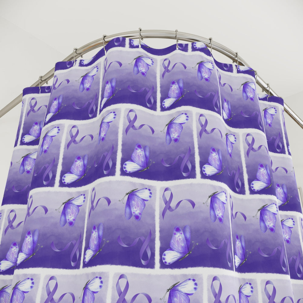 Elegant Butterfly Shower Curtain - Transform Your Bathroom with Purple Decor