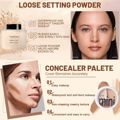 All-In-One Makeup Kit Gift with Eyeshadow Palette Lipstick Blush Eyeliner Cosmetics Gift Box for Birthday Christmas Make up Sets