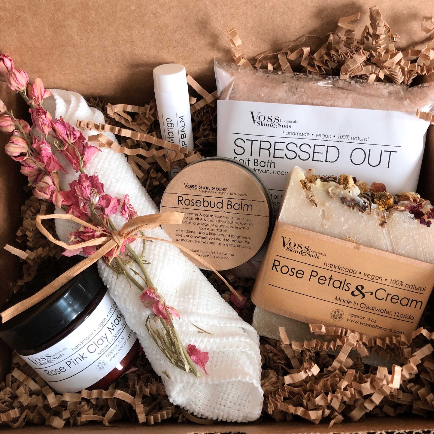 Rose Spa Gift Box: Natural Self Care, Bath & Body