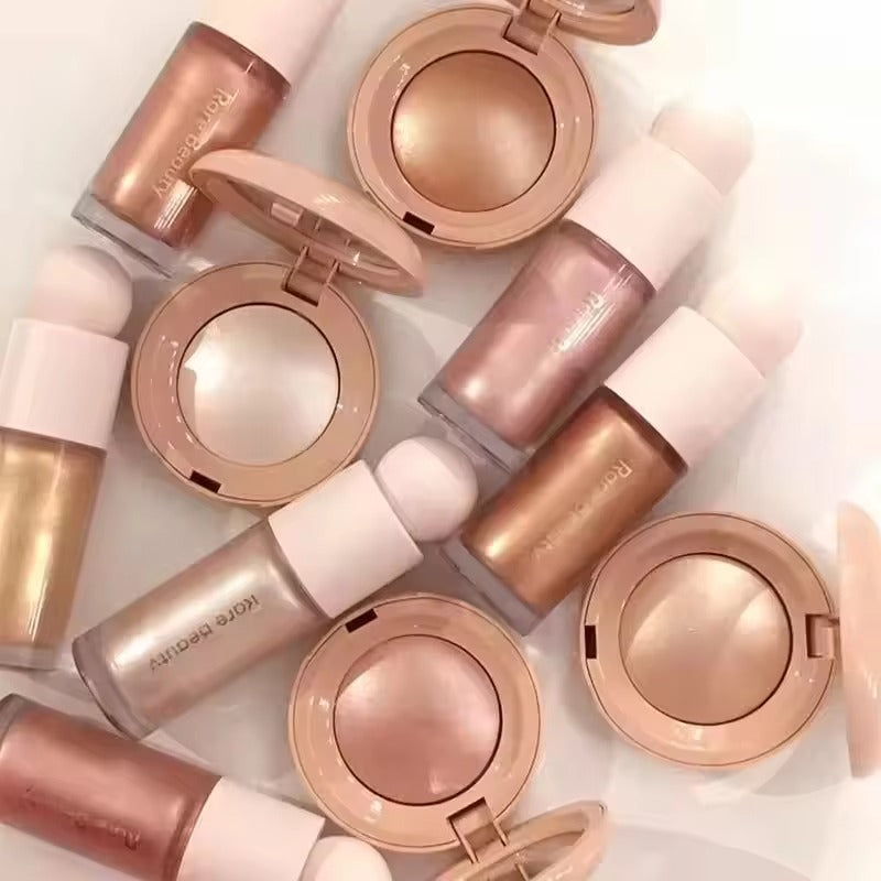 Rare Beauty Soft Pinch Liquid Blush, Positive Light Liquid Luminizer & Silky Touch Highlighter | Long-Lasting Glow Makeup
