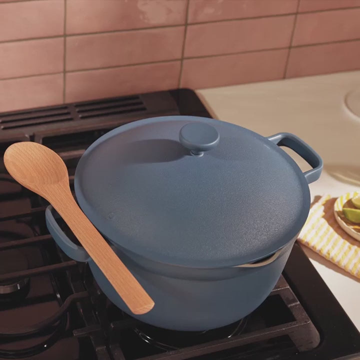 5.5 Qt Ceramic Nonstick Cooking Pot with Lid & Spatula | PFAS-Free, Non-Toxic 8-in-1 Cookware for Healthy Cooking